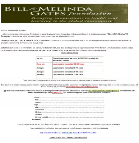 loterie bill gates du 220808 internet
